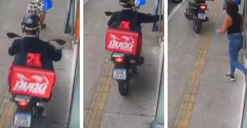 tudo-filmado:-falso-entregador-sobe-na-calcada-e-rouba-celular-de-mulher
